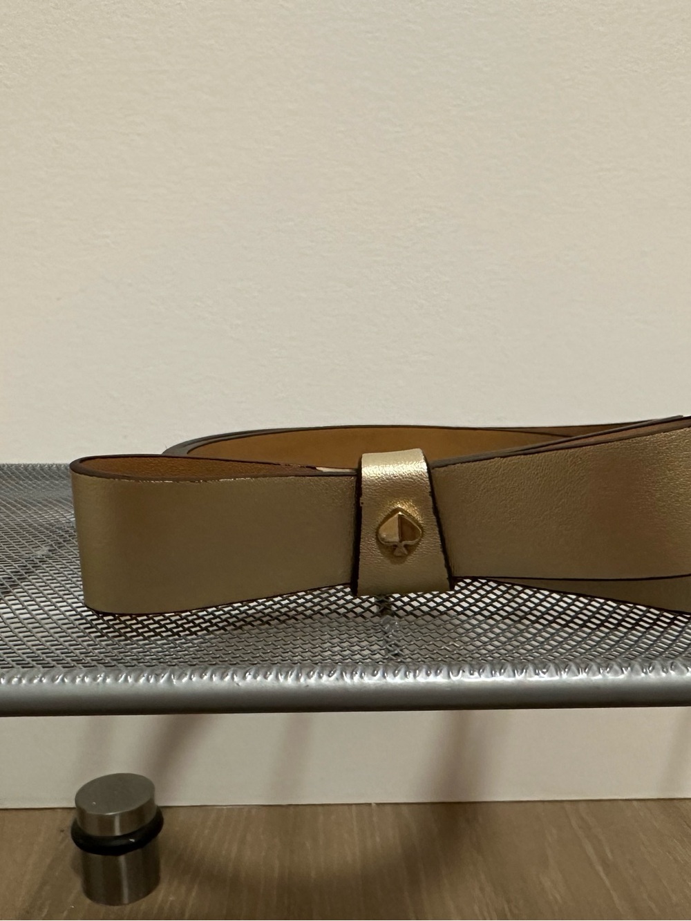 Gold Leather Bow Waist Belt